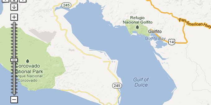 Map of Puerto Jimenez, Costa Rica